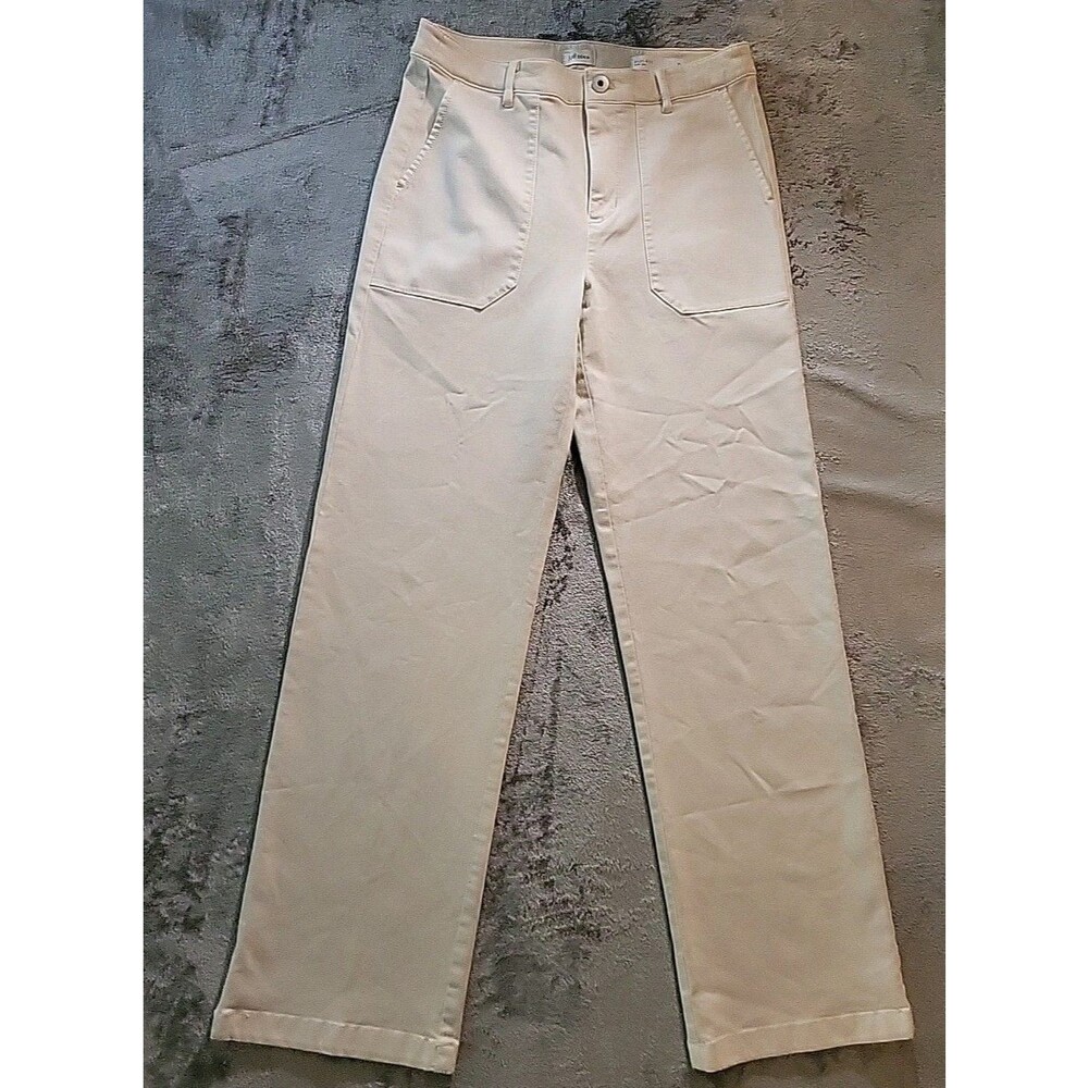 J Jill Denim High Rise Wide Leg Nude Pants Size 8